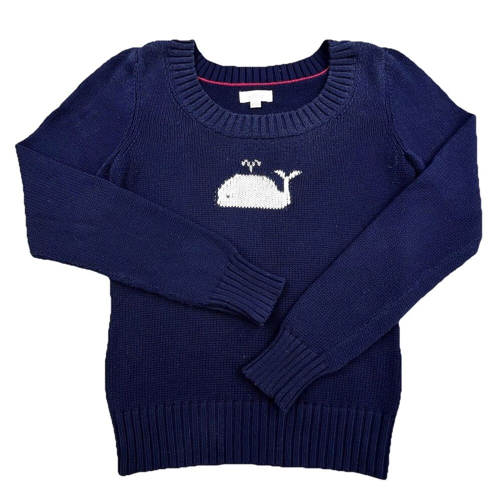 Aerie Sweater Women's Small Blue Whale Logo Crewneck Cotton Comfort